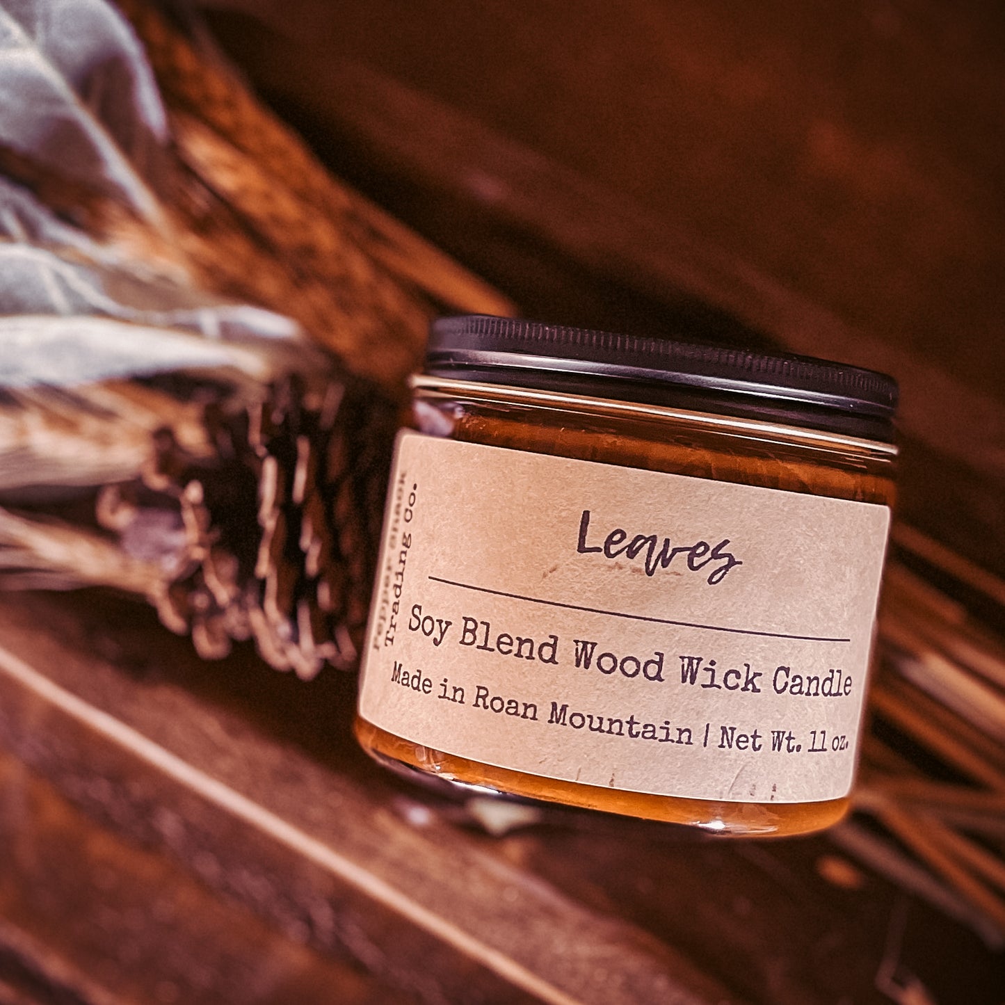 Leaves wood wick Candle