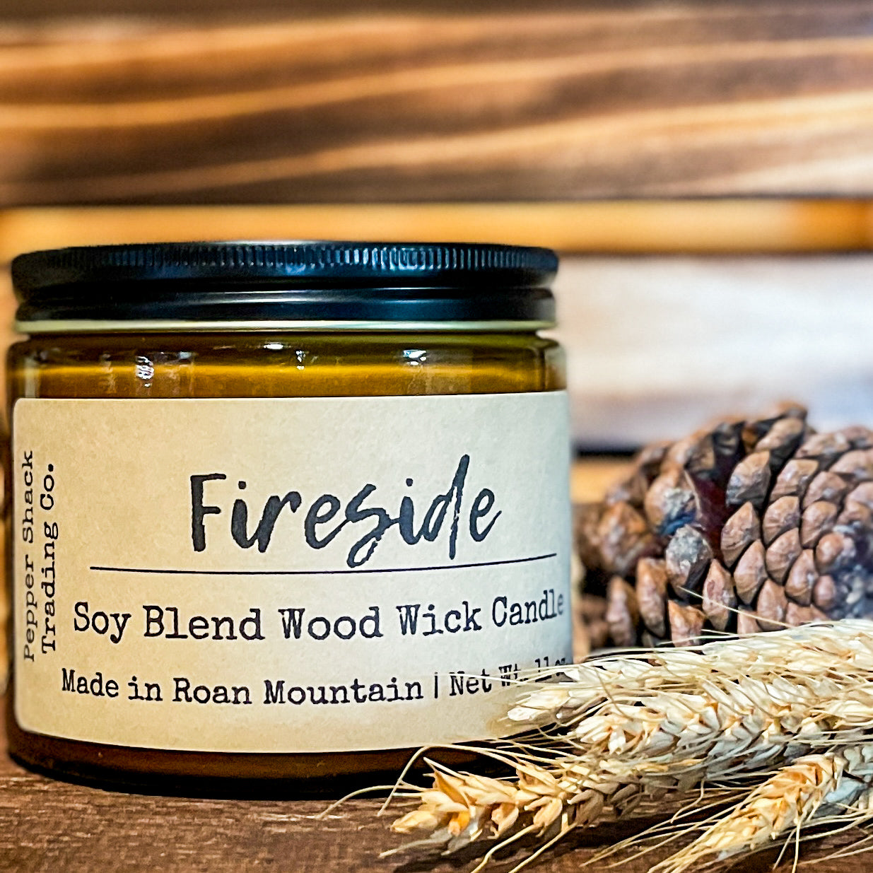 Fireside wood wick candle