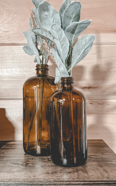 Vintage Style Amber Apothecary Bottles